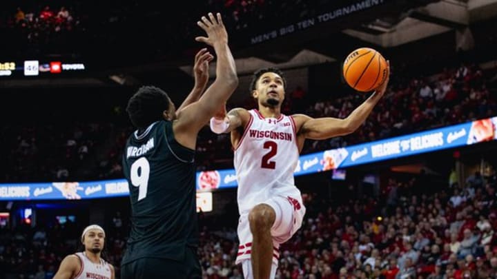 Wisconsin guard Nick Boyd goes in for a layup, one of his team-high 16 points in the Badgers' 80-60 win over Milwaukee.