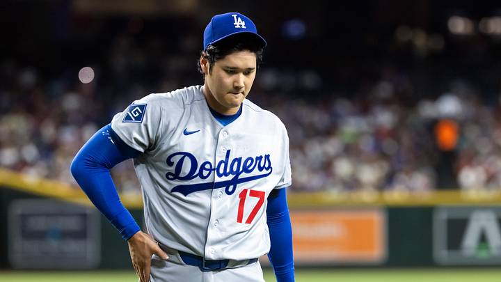 Jun 3, 2026; Phoenix, Arizona, USA; Los Angeles Dodgers pitcher Shohei Ohtani in the second inning against the Arizona Diamondbacks at Chase Field. Mandatory Credit: Mark J. Rebilas-Imagn Images
