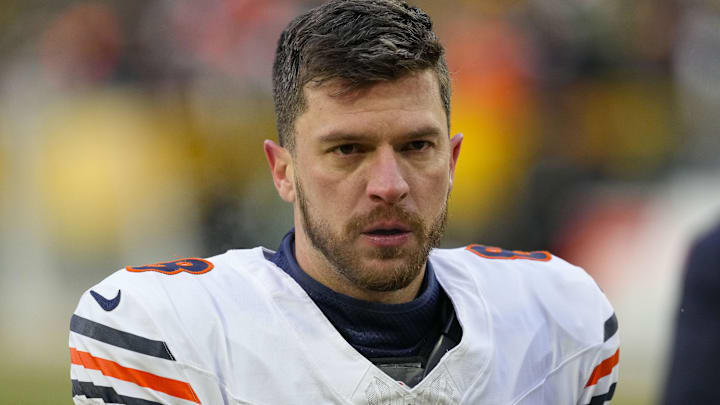 Chicago Bears kicker Cairo Santos (8) following the game against the Green Bay Packers at Lambeau Field.