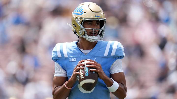 May 2, 2026; Pasadena, CA, USA; UCLA Bruins quarterback Nico Iamaleava (9) throws the ball during the spring game at Rose Bowl. Mandatory Credit: Kirby Lee-Imagn Images May 2, 2026; Pasadena, CA, USA; UCLA Bruins quarterback Nico Iamaleava (9) throws the ball during the spring game at Rose Bowl. Mandatory Credit: Kirby Lee-Imagn Images