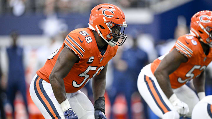Chicago Bears linebacker Roquan Smith in action during the game against the Dallas Cowboys.