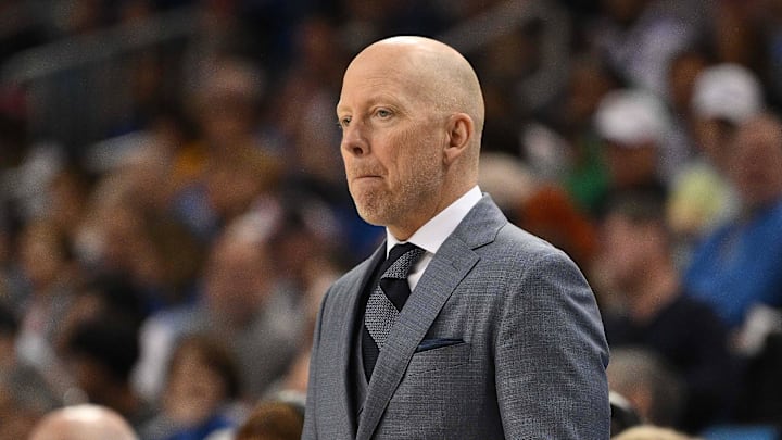 Feb 23, 2025; Los Angeles, California, USA; UCLA Bruins head coach Mick Cronin during the first half against the Ohio State Buckeyes at Pauley Pavilion presented by Wescom. Mandatory Credit: Robert Hanashiro-Imagn Images