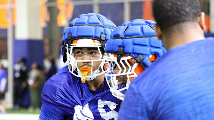 Florida Gators freshman edge rusher Jayden Woods has been consistently praised since joining the team last spring. Florida Gators freshman edge rusher Jayden Woods has been consistently praised since joining the team last spring.