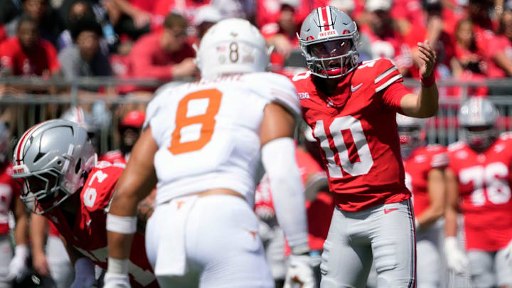 Ohio State Buckeyes quarterback Julian Sayin (10)