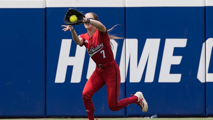 May 30, 2026; Oklahoma City, OK, USA; Texas Tech Red Raiders outfielder Logan Halleman (7) catches the ball for an out in the second inning against the Tennessee Lady Volunteers during the NCAA Women’s College World Series at Devon Park. Mandatory Credit: Brett Rojo-Imagn Images May 30, 2026; Oklahoma City, OK, USA; Texas Tech Red Raiders outfielder Logan Halleman (7) catches the ball for an out in the second inning against the Tennessee Lady Volunteers during the NCAA Women’s College World Series at Devon Park. Mandatory Credit: Brett Rojo-Imagn Images