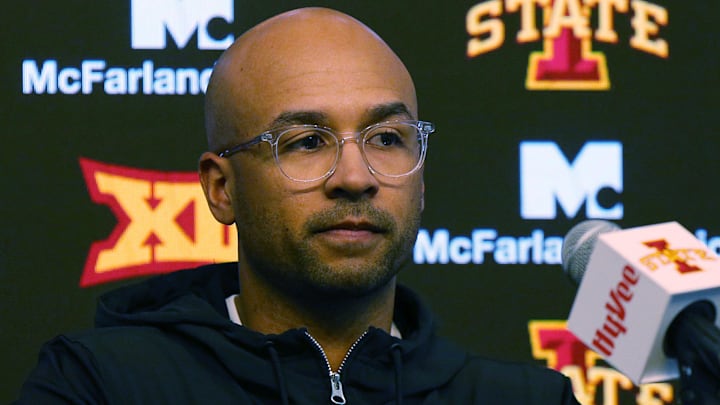 Iowa State's wide receiver coach Noah Pauley