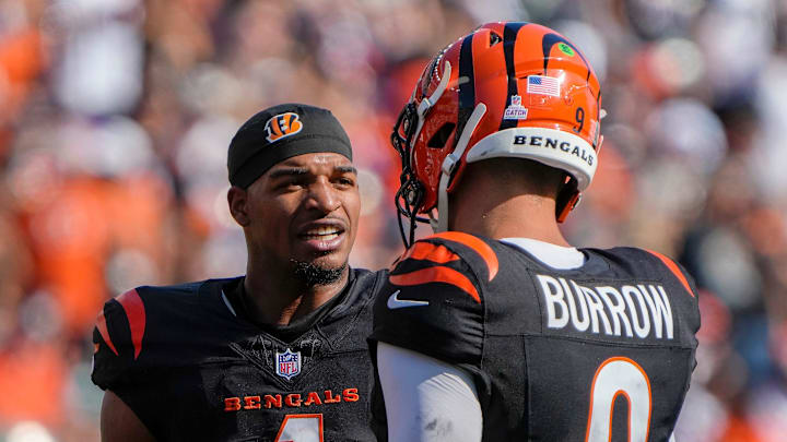 Cincinnati Bengals Ja'Marr Chase and Joe Burrow on October 6, 2024.
