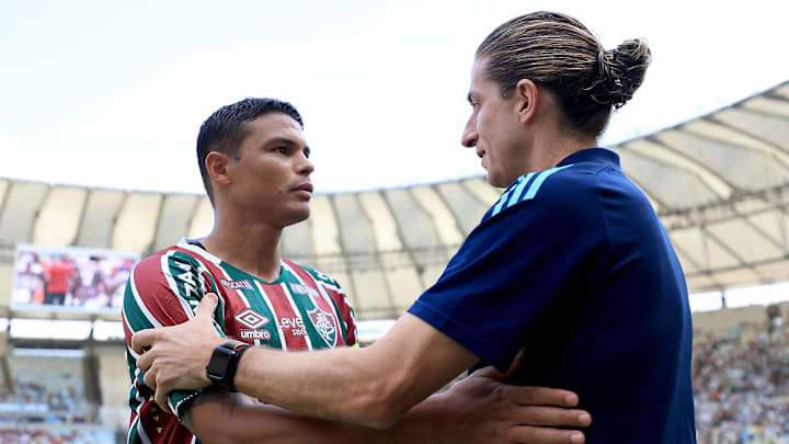 Thiago Silva e Filipe Luís jogaram juntos na Seleção Brasileira