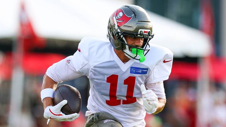 Jul 31, 2026; Tampa, FL, USA; Tampa Bay Buccaneers wide receiver Jalen McMillan (11) participates in training camp at AdventHealth Training Center. Jul 31, 2026; Tampa, FL, USA; Tampa Bay Buccaneers wide receiver Jalen McMillan (11) participates in training camp at AdventHealth Training Center.