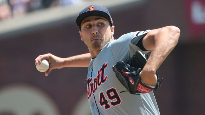 Detroit Tigers starting pitcher Alex Faedo throws pitch against the San Francisco Giants during first inning at Oracle Park. 
