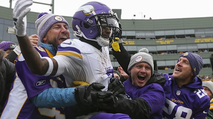 Oct 29, 2023; Green Bay, Wisconsin, USA; Minnesota Vikings wide receiver Jordan Addison (3) does a