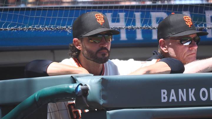 San Francisco Giants manager Tony Vitello (left) | Credit: Kelley L Cox San Francisco Giants manager Tony Vitello (left) | Credit: Kelley L Cox