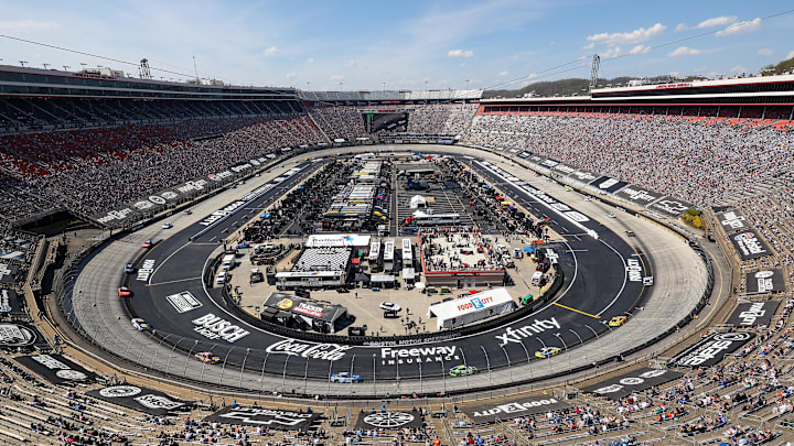 Apr 12, 2026; Bristol, Tennessee, USA; General view from the roof of Bristol Motor Speedway.