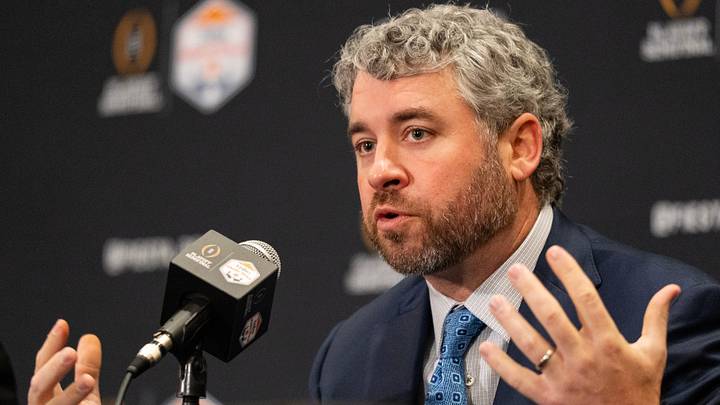 Ole Miss Head Coach Pete Golding answers a question during a CFP and Fiesta Bowl press conference at the JW Marriott Scottsdale Camelback Inn Resort & Spa, in Scottsdale, Ariz., on Wednesday, Jan. 7, 2026.