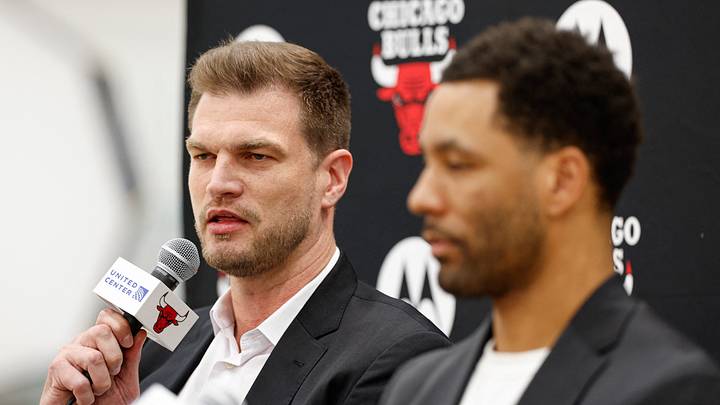 Jun 17, 2026; Chicago, Il, USA; New Chicago Bulls head coach Tiago Splitter speaks during a press conference at Advocate Center. Mandatory Credit: Kamil Krzaczynski-Imagn Images Jun 17, 2026; Chicago, Il, USA; New Chicago Bulls head coach Tiago Splitter speaks during a press conference at Advocate Center. Mandatory Credit: Kamil Krzaczynski-Imagn Images