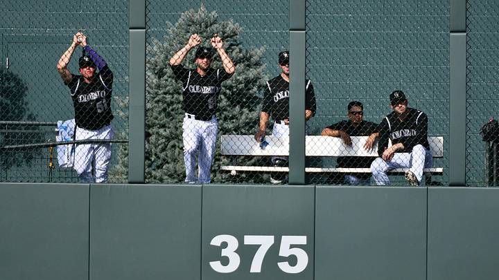 General view of the bullpen of the Colorado Rockies at Coors Field. Credit: Ron Chenoy-USA TODAY Sports General view of the bullpen of the Colorado Rockies at Coors Field. Credit: Ron Chenoy-USA TODAY Sports