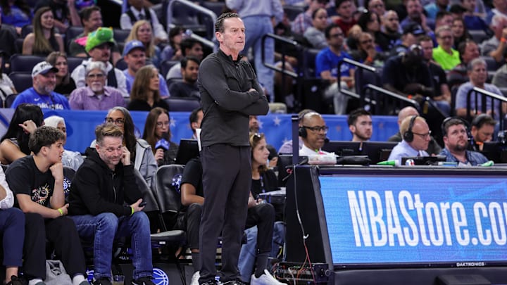 Mar 11, 2026; Orlando, Florida, USA; Cleveland Cavaliers head coach Kenny Atkinson looks on during the second half against the Orlando Magic at Kia Center. Mandatory Credit: Mike Watters-Imagn Images Mar 11, 2026; Orlando, Florida, USA; Cleveland Cavaliers head coach Kenny Atkinson looks on during the second half against the Orlando Magic at Kia Center. Mandatory Credit: Mike Watters-Imagn Images