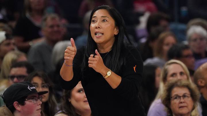Aug 17, 2026; San Francisco, California, USA; Golden State Valkyries head coach Natalie Nakase coaches the team against the Dallas Wings in the first quarter at Chase Center. Mandatory Credit: David Gonzales-Imagn Images Aug 17, 2026; San Francisco, California, USA; Golden State Valkyries head coach Natalie Nakase coaches the team against the Dallas Wings in the first quarter at Chase Center. Mandatory Credit: David Gonzales-Imagn Images