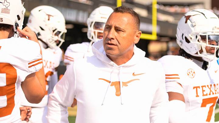 Texas Longhorns head coach Steve Sarkisian waits for his team to take the field against the Vanderbilt Commodores during the first half at FirstBank Stadium. Texas Longhorns head coach Steve Sarkisian waits for his team to take the field against the Vanderbilt Commodores during the first half at FirstBank Stadium.