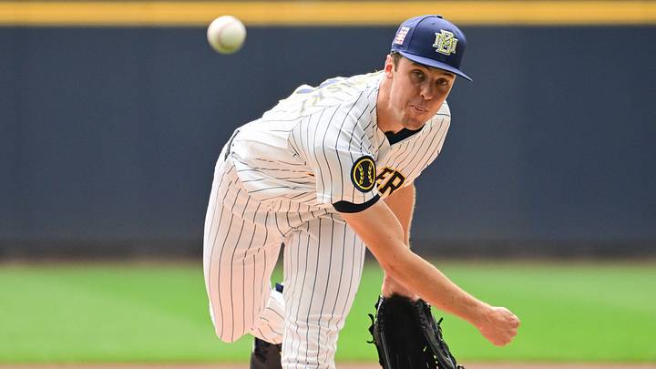 Jul 26, 2026; Milwaukee, Wisconsin, USA; Milwaukee Brewers starting pitcher Jacob Misiorowski (32) throws a pitch in the first inning against the Colorado Rockies at American Family Field. Mandatory Credit: Benny Sieu-Imagn Images Jul 26, 2026; Milwaukee, Wisconsin, USA; Milwaukee Brewers starting pitcher Jacob Misiorowski (32) throws a pitch in the first inning against the Colorado Rockies at American Family Field. Mandatory Credit: Benny Sieu-Imagn Images