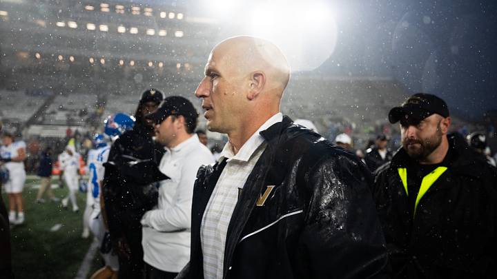 Vanderbilt Head Coach, Clark Lea walks off the field after Ole Miss won the game against Vanderbilt at FirstBank Stadium in Nashville on Saturday, October. 10, 2026. Vanderbilt Head Coach, Clark Lea walks off the field after Ole Miss won the game against Vanderbilt at FirstBank Stadium in Nashville on Saturday, October. 10, 2026.