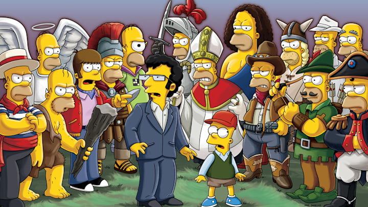 THE SIMPSONS: In the 23rd annual "Treehouse of Horror," Bart travels to 1974 to buy a comic book at cover price but inadvertently disrupts Homer and Marge's courtship, leading to Marge pairing up with Artie Ziff (guest voice Jon Lovitz) in the all-new "Treehouse of Horror XXIII" episode of THE SIMPSONS airing Sunday, Oct. 7 (8:00-8:30 PM ET/PT) on FOX. THE SIMPSONS ™ and © 2012 TCFFC ALL RIGHTS RESERVED.