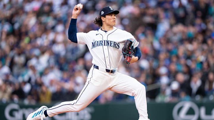 Mar 28, 2026; Seattle, Washington, USA; Seattle Mariners starter Bryan Woo (22) delivers a pitch during the first inning against the Cleveland Guardians at T-Mobile Park. Mandatory Credit: Stephen Brashear-Imagn Images Mar 28, 2026; Seattle, Washington, USA; Seattle Mariners starter Bryan Woo (22) delivers a pitch during the first inning against the Cleveland Guardians at T-Mobile Park. Mandatory Credit: Stephen Brashear-Imagn Images