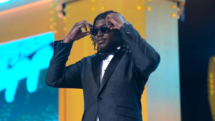Apr 23, 2026; Pittsburgh, PA, USA; Texas Tech Red Raiders linebacker David Bailey is introduced before the 2026 NFL Draft at Acrisure Stadium. Mandatory Credit: Kirby Lee-Imagn Images