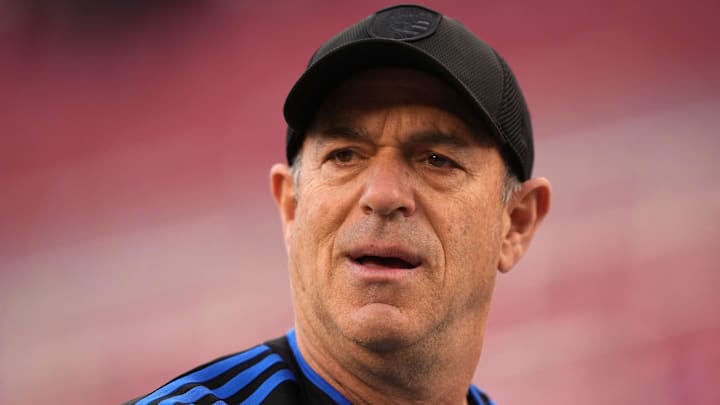 May 6, 2023; Santa Clara, California, USA; San Jose Earthquakes and Oakland Athletics owner John Fisher looks towards the pitch after a match against the Los Angeles FC at Levi's Stadium. Mandatory Credit: Darren Yamashita-Imagn Images