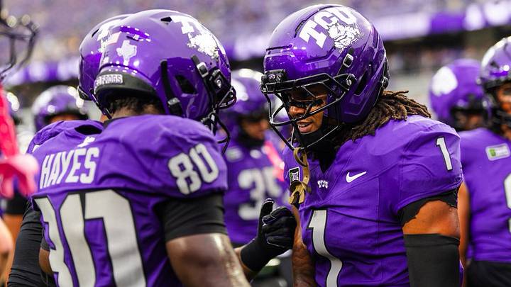 TCU players gather on the sideline during the Horned Frogs’ 17–10 loss to BYU at Amon G. Carter Stadium. TCU players gather on the sideline during the Horned Frogs’ 17–10 loss to BYU at Amon G. Carter Stadium.