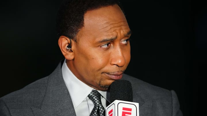 Jul 11, 2021; Milwaukee, Wisconsin, USA; ESPN reporter Stephen A. Smith prior to the Phoenix Suns against the Milwaukee Bucks in game three of the 2021 NBA Finals at Fiserv Forum. Mandatory Credit: Mark J. Rebilas-Imagn Images Jul 11, 2021; Milwaukee, Wisconsin, USA; ESPN reporter Stephen A. Smith prior to the Phoenix Suns against the Milwaukee Bucks in game three of the 2021 NBA Finals at Fiserv Forum. Mandatory Credit: Mark J. Rebilas-Imagn Images