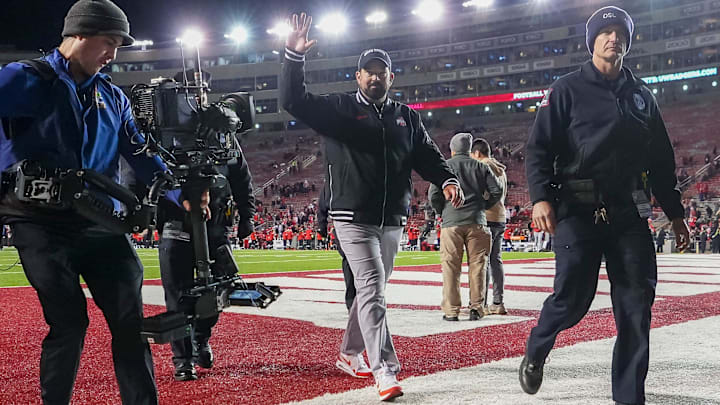 Oct 28, 2023; Madison, Wisconsin, USA; Ohio State Buckeyes head coach Ryan Day leaves the field following the NCAA football game against the Wisconsin Badgers at Camp Randall Stadium.