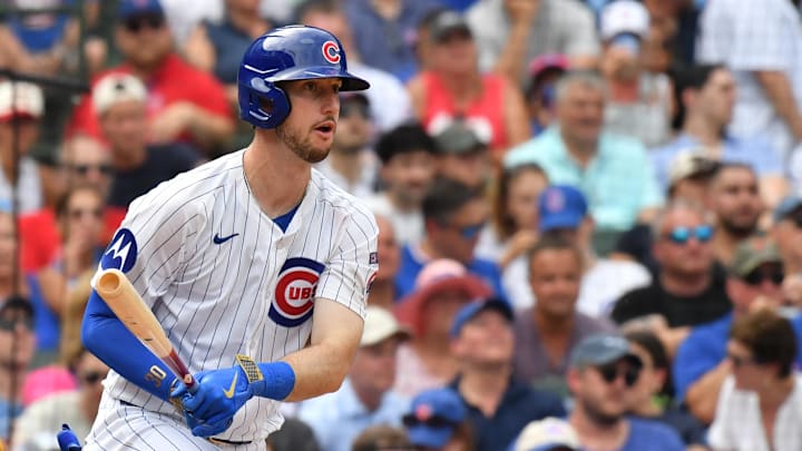 Aug 16, 2025; Chicago, Illinois, USA; Chicago Cubs right fielder Kyle Tucker (30) hits a single during the eighth inning against the Pittsburgh Pirates at Wrigley Field. Mandatory Credit: Patrick Gorski-Imagn Images Aug 16, 2025; Chicago, Illinois, USA; Chicago Cubs right fielder Kyle Tucker (30) hits a single during the eighth inning against the Pittsburgh Pirates at Wrigley Field. Mandatory Credit: Patrick Gorski-Imagn Images