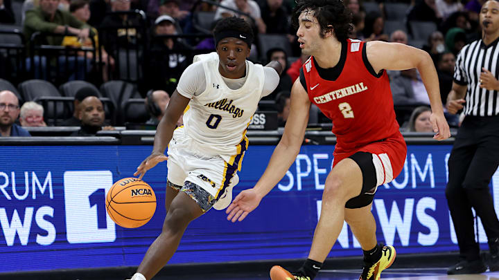 Oakland Tech guard and Weber State bound ArDarius Grayson in the state D2 championship game in 2024 at Golden 1 Center