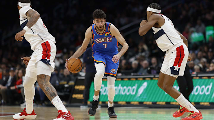 Jan 8, 2024; Washington, District of Columbia, USA; Oklahoma City Thunder forward Chet Holmgren (7)