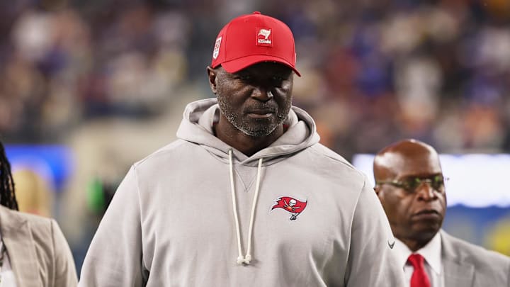 Nov 23, 2025; Inglewood, California, USA; Tampa Bay Buccaneers head coach and defensive coordinator Todd Bowles walks off the field during halftime against the Los Angeles Rams at SoFi Stadium. Mandatory Credit: Kiyoshi Mio-Imagn Images Nov 23, 2025; Inglewood, California, USA; Tampa Bay Buccaneers head coach and defensive coordinator Todd Bowles walks off the field during halftime against the Los Angeles Rams at SoFi Stadium. Mandatory Credit: Kiyoshi Mio-Imagn Images