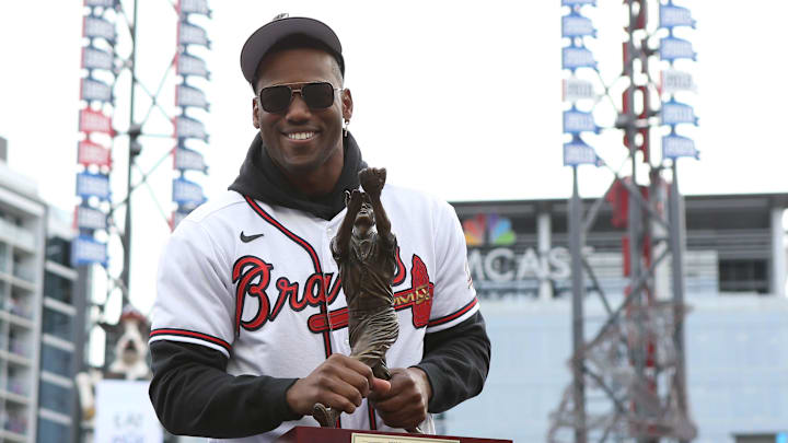 Atlanta Braves bring back outfielder  and 2021 World Series MVP Jorge Soler. Mandatory Credit: Brett Davis-USA TODAY Sports