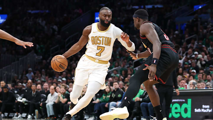 The Boston Celtics and forward Jaylen Brown are favored in the first round of the playoffs.