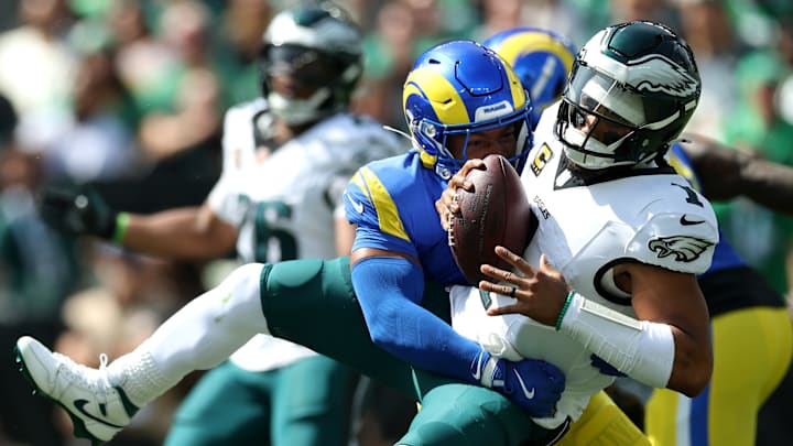 Jalen Hurts and the Eagles’ offense could not get anything going early against the Rams.