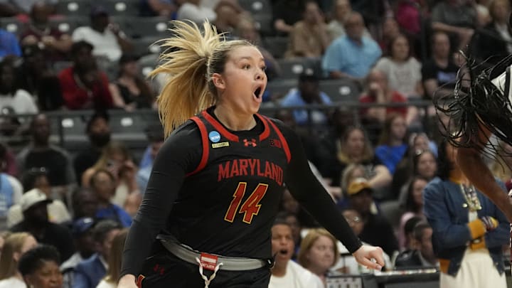 Maryland Terrapins forward Allie Kubek (14) 