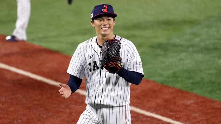 Team Japan pitcher Yoshinobu Yamamoto