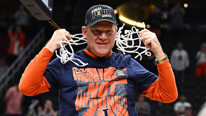 Mar 28, 2026; Houston, TX, USA; Illinois Fighting Illini head coach Brad Underwood.
