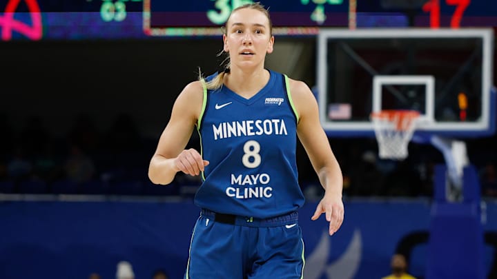 May 6, 2025; Chicago, IL, USA; Minnesota Lynx forward Alanna Smith (8) during the first half of a WNBA pre-season game at Wintrust Arena. Mandatory Credit: Kamil Krzaczynski-Imagn Images May 6, 2025; Chicago, IL, USA; Minnesota Lynx forward Alanna Smith (8) during the first half of a WNBA pre-season game at Wintrust Arena. Mandatory Credit: Kamil Krzaczynski-Imagn Images