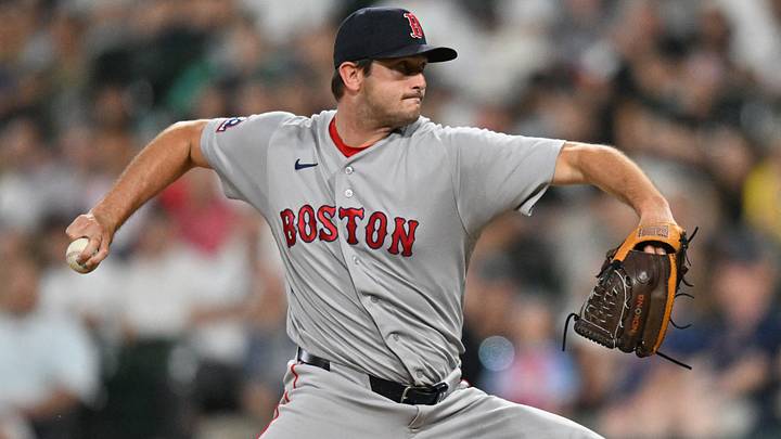 Jul 7, 2026; Chicago, Illinois, USA; Boston Red Sox pitcher Garrett Whitlock (22) pitches against the Chicago White Sox during the eighth inning at Rate Field. Mandatory Credit: Patrick Gorski-Imagn Images Jul 7, 2026; Chicago, Illinois, USA; Boston Red Sox pitcher Garrett Whitlock (22) pitches against the Chicago White Sox during the eighth inning at Rate Field. Mandatory Credit: Patrick Gorski-Imagn Images