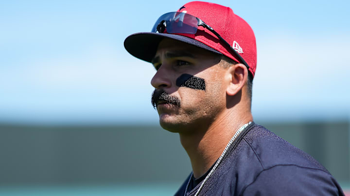 Mickey Gasper thinks about baseball, probably, during Spring Training.
