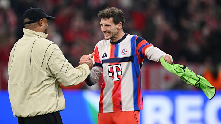 Vincent Kompany und Leon Goretzka im Gespräch