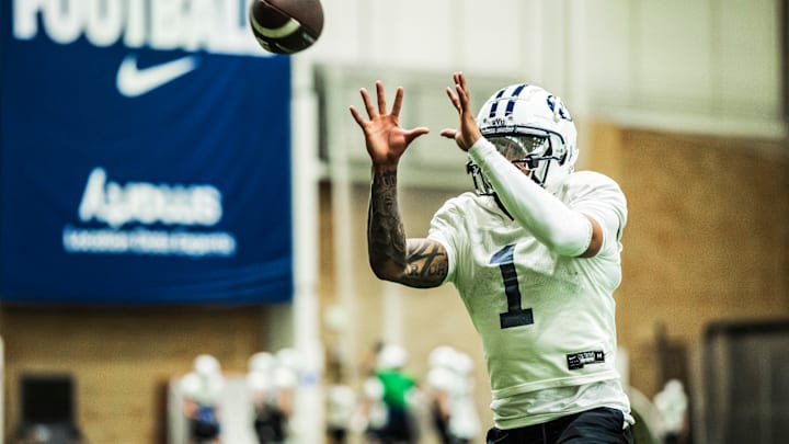 BYU wide receiver Keelan Marion at BYU Spring Camp