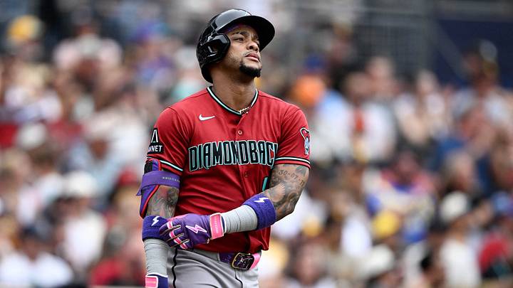 Sep 27, 2026; San Diego, California, USA; Arizona Diamondbacks second baseman Ketel Marte (4) reacts after lining out during the third inning against the San Diego Padres at Petco Park. Mandatory Credit: Denis Poroy-Imagn Images Sep 27, 2026; San Diego, California, USA; Arizona Diamondbacks second baseman Ketel Marte (4) reacts after lining out during the third inning against the San Diego Padres at Petco Park. Mandatory Credit: Denis Poroy-Imagn Images