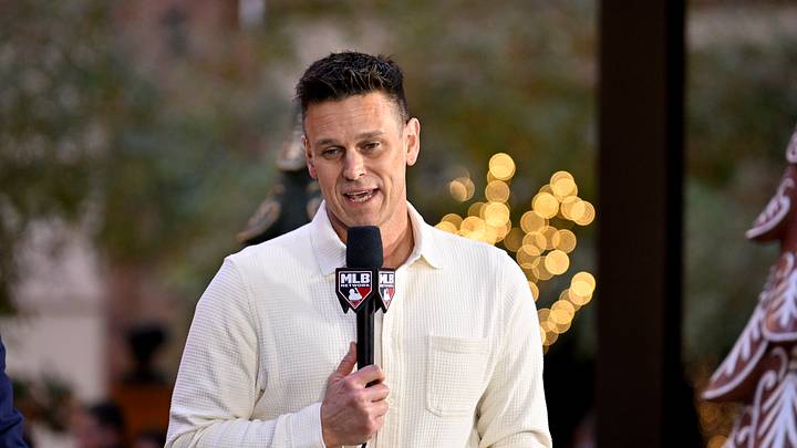 Dec 9, 2024; Dallas, TX, USA; Miami Marlins president of baseball operations Jerry Dipoto speaks with the MLB Network at the Hilton Anatole during the 2024 MLB Winter Meetings. Mandatory Credit: Jerome Miron-Imagn Images Dec 9, 2024; Dallas, TX, USA; Miami Marlins president of baseball operations Jerry Dipoto speaks with the MLB Network at the Hilton Anatole during the 2024 MLB Winter Meetings. Mandatory Credit: Jerome Miron-Imagn Images