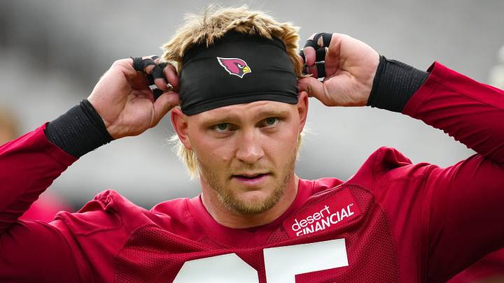 Cardinals tight end Trey McBride (85) prepares for practice during training camp at State Farm Stadium in Glendale on July 23, 2026. Cardinals tight end Trey McBride (85) prepares for practice during training camp at State Farm Stadium in Glendale on July 23, 2026.
